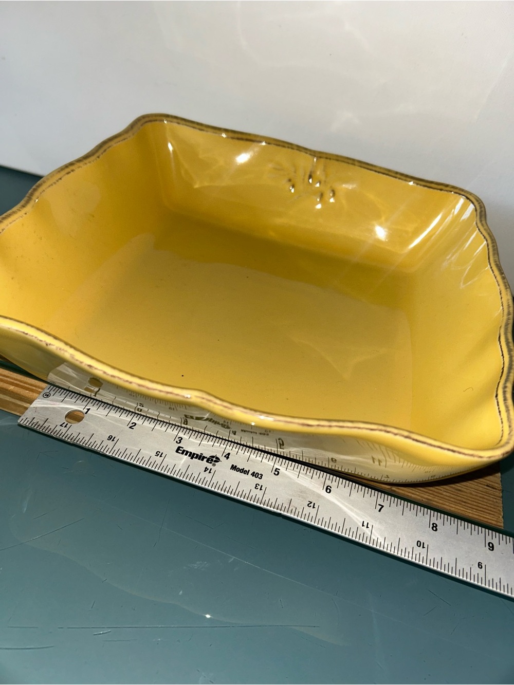 SUR LA TABLE Large Yellow Serving Salad Bowl Dip Bowl Set Vintage Portugal - Picture 12 of 15